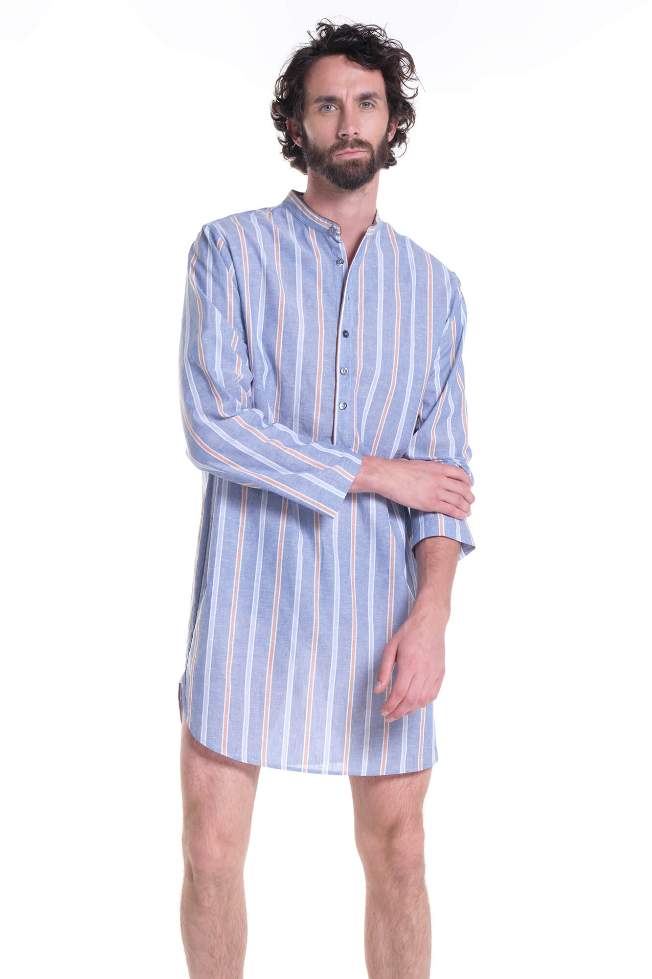 Camicia Navetta Riga Lino/Cotone